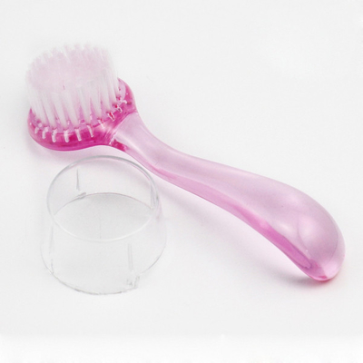 Spazzole rotonde di arte del chiodo della maniglia di plastica, spazzola di pulizia del chiodo di pedicure