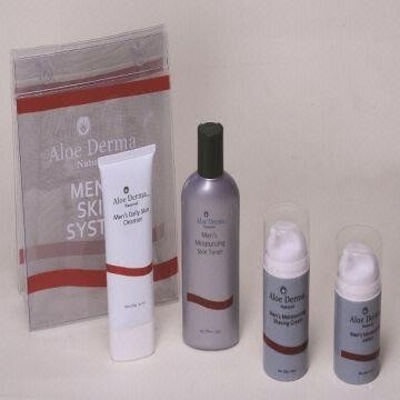 Cura di pelle degli uomini, fatta dell'aloe vera organica, per la pulitrice facciale, crema da barba, lozione, toner della pelle