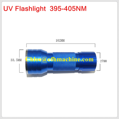 Torcia ultravioletta nera/blu della lampada della torcia elettrica dell'alluminio 395NM Blacklight 21 LED di colore