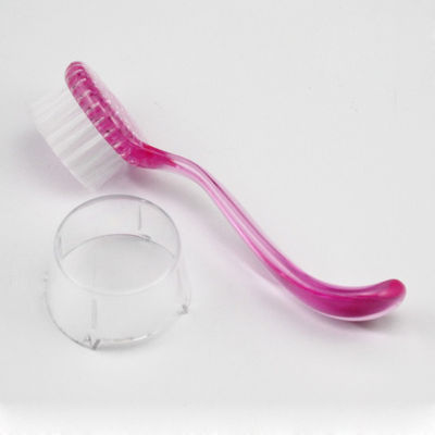 Spazzole rotonde di arte del chiodo della maniglia di plastica, spazzola di pulizia del chiodo di pedicure